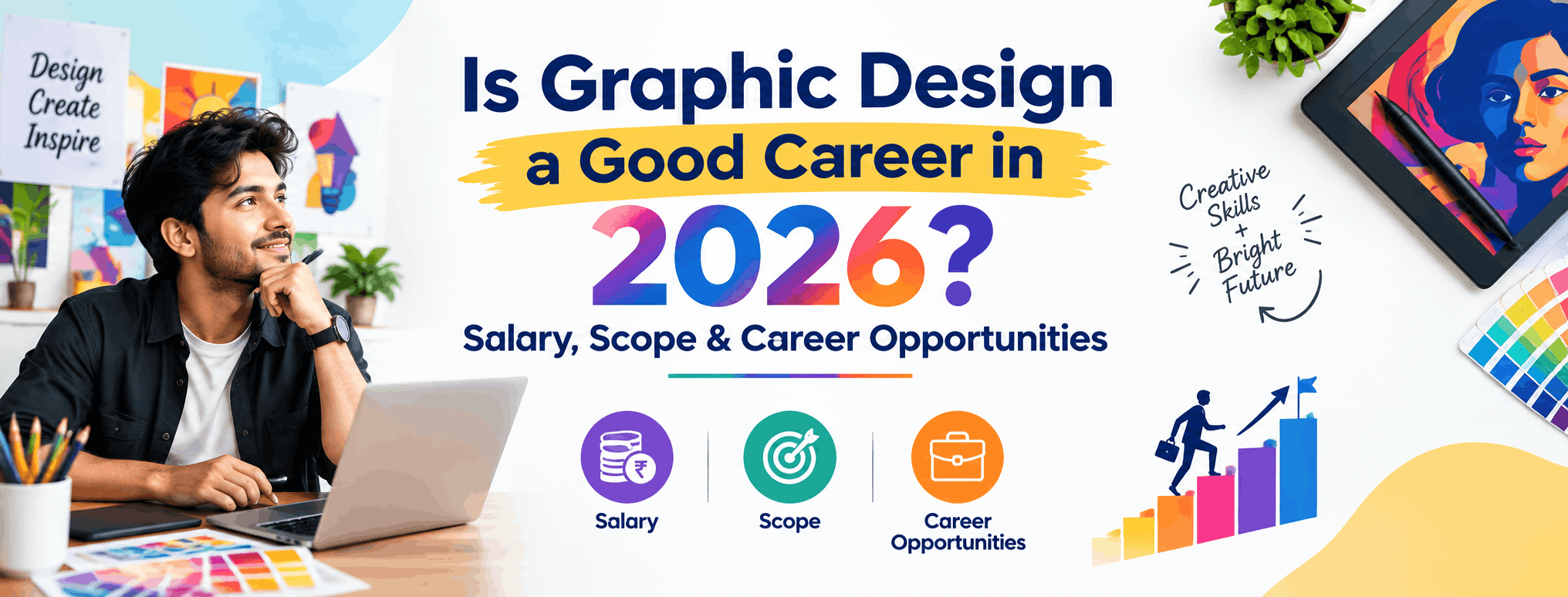 Graphic designer working on creative digital artwork on a computer